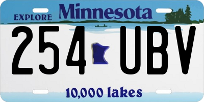 MN license plate 254UBV