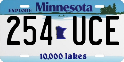 MN license plate 254UCE