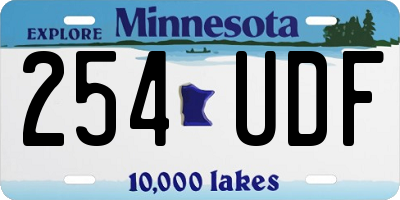 MN license plate 254UDF