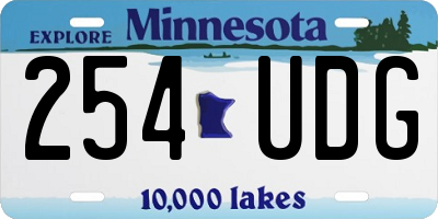 MN license plate 254UDG