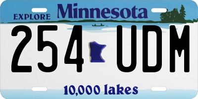 MN license plate 254UDM