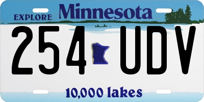 MN license plate 254UDV