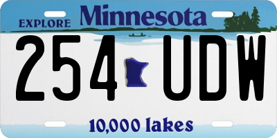 MN license plate 254UDW