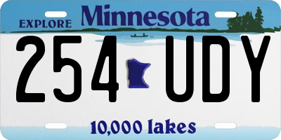 MN license plate 254UDY
