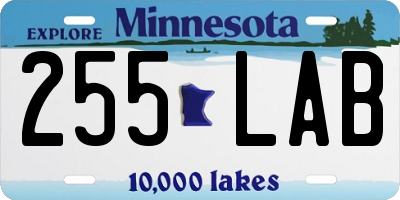 MN license plate 255LAB