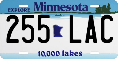 MN license plate 255LAC