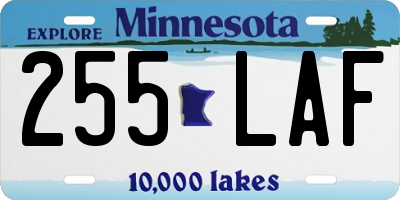 MN license plate 255LAF