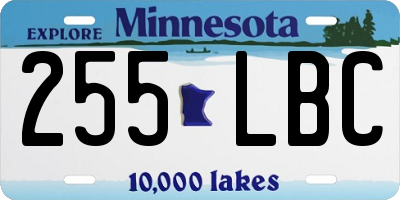 MN license plate 255LBC