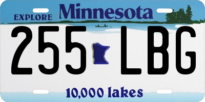 MN license plate 255LBG