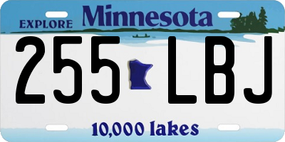 MN license plate 255LBJ