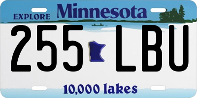 MN license plate 255LBU