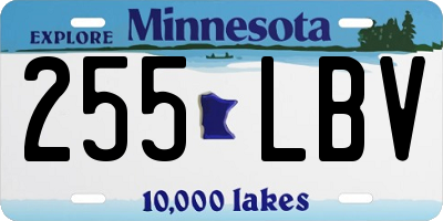 MN license plate 255LBV