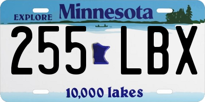 MN license plate 255LBX