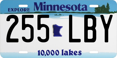 MN license plate 255LBY