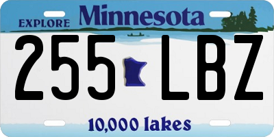 MN license plate 255LBZ