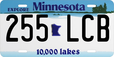 MN license plate 255LCB