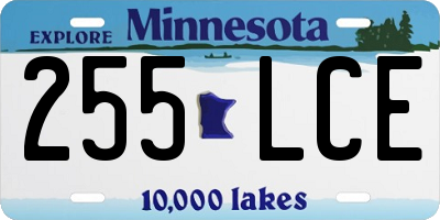 MN license plate 255LCE