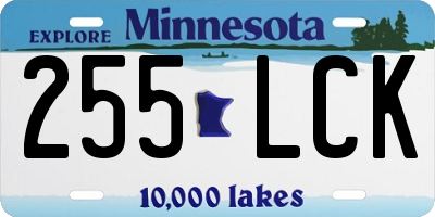 MN license plate 255LCK