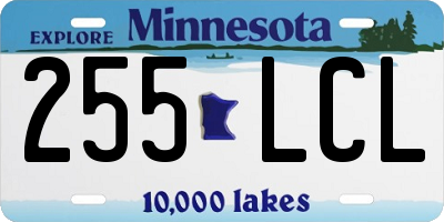 MN license plate 255LCL