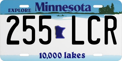 MN license plate 255LCR