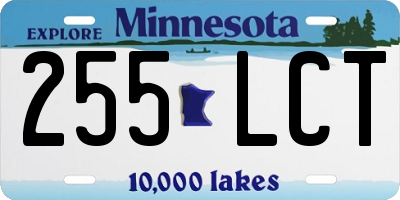MN license plate 255LCT