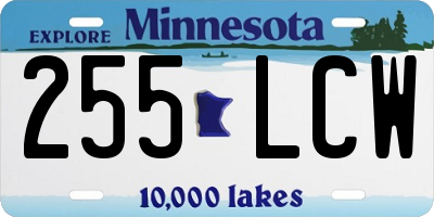 MN license plate 255LCW