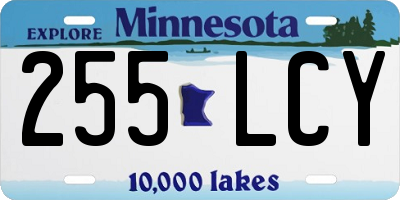MN license plate 255LCY