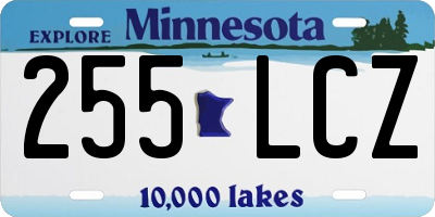 MN license plate 255LCZ