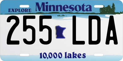 MN license plate 255LDA