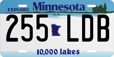 MN license plate 255LDB