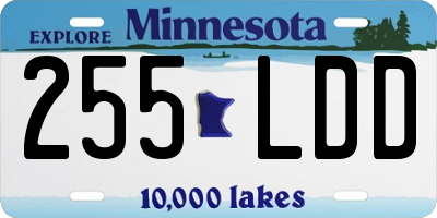 MN license plate 255LDD