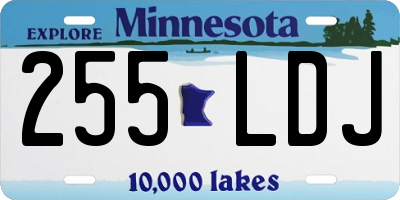 MN license plate 255LDJ