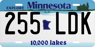 MN license plate 255LDK