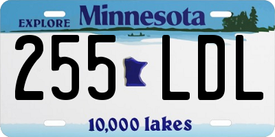MN license plate 255LDL