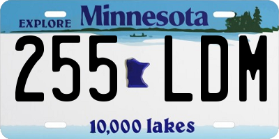 MN license plate 255LDM