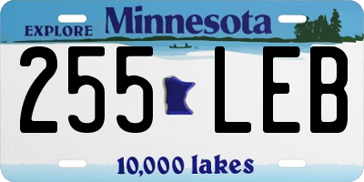 MN license plate 255LEB