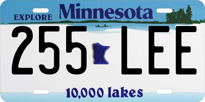 MN license plate 255LEE