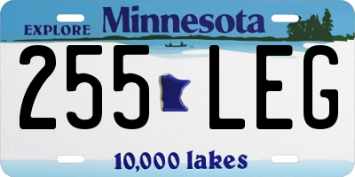 MN license plate 255LEG