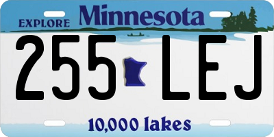 MN license plate 255LEJ