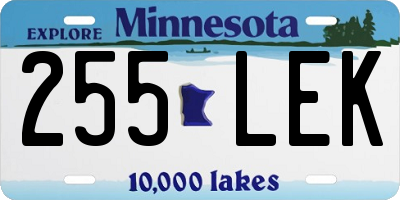 MN license plate 255LEK