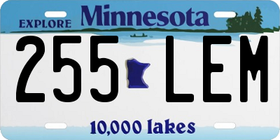 MN license plate 255LEM