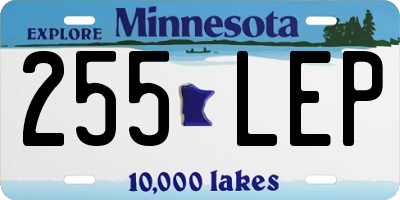 MN license plate 255LEP