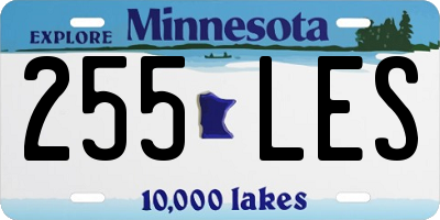 MN license plate 255LES