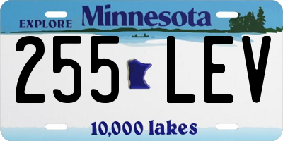 MN license plate 255LEV