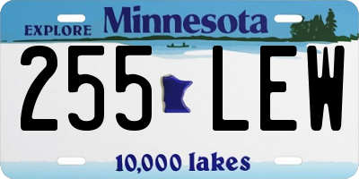 MN license plate 255LEW