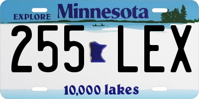 MN license plate 255LEX