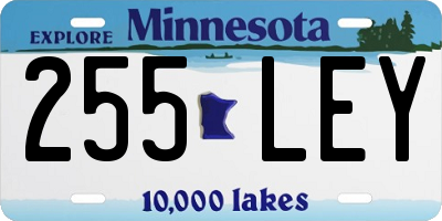 MN license plate 255LEY