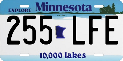 MN license plate 255LFE