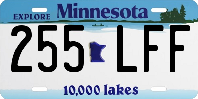 MN license plate 255LFF