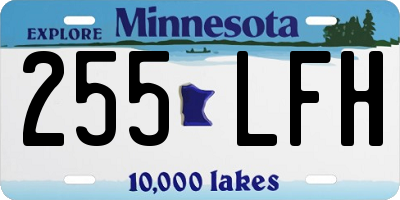 MN license plate 255LFH